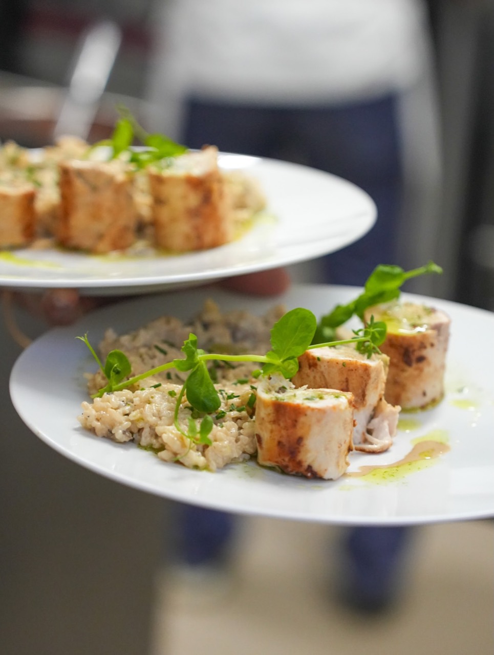 Ballotine de volaille et risotto à l'envoi